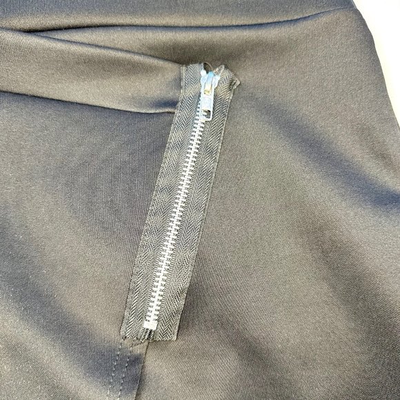 Gems Faux Wrap Zipper Embellishment Front Stretch Mini Skirt 14 - Picture 3 of 9
